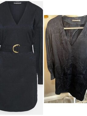 scotch and soda dress Evil Eye Blue With Belt And Pockets Large Long Sleeve